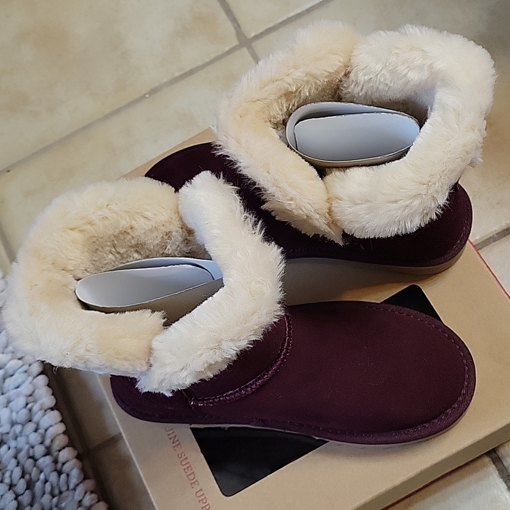 Wine Suede Boots - Picture 3 of 5